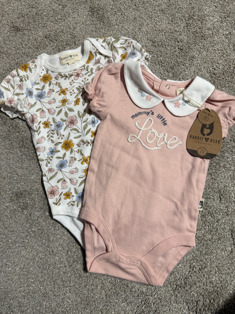Rabbit & Bear Organic Pink “Mommy’s Little Love” Baby Bodysuit